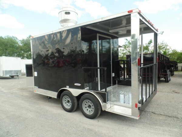 8.5' x 14' Concession BBQ Food Trailer Black Event Catering - Image 41