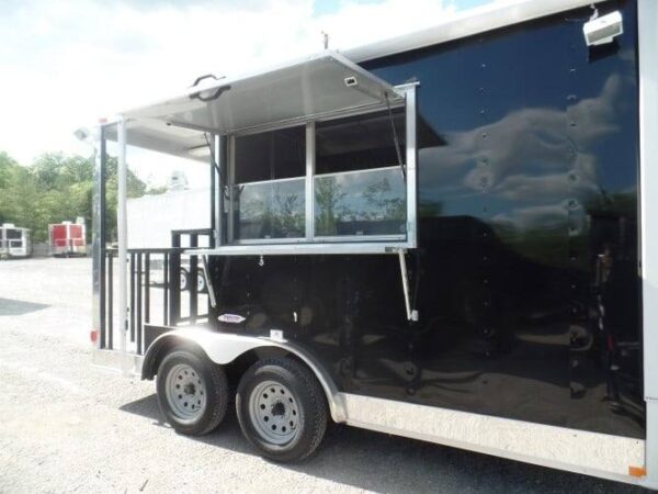 8.5' x 14' Concession BBQ Food Trailer Black Event Catering - Image 17