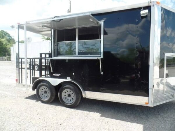 8.5' x 14' Concession BBQ Food Trailer Black Event Catering - Image 33