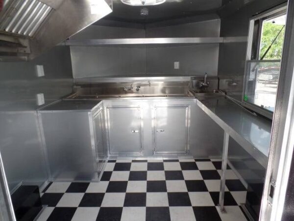 8.5' x 14' Concession BBQ Food Trailer Black Event Catering - Image 39