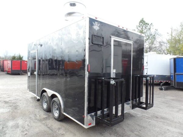 8.5' x 16' Black Catering Event Concession Food Trailer - Image 9