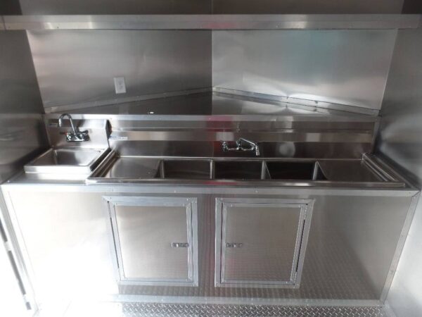 8.5' x 16' Black Catering Event Concession Food Trailer - Image 18