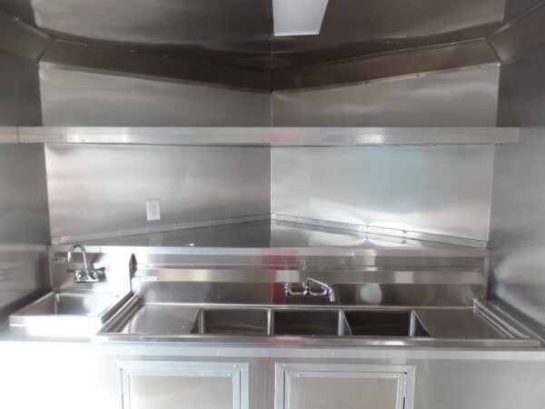 8.5' x 16' Black Catering Event Concession Food Trailer - Image 22