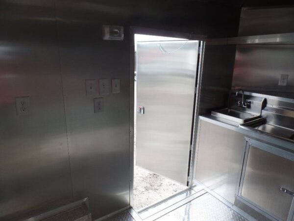 8.5' x 16' Black Catering Event Concession Food Trailer - Image 13