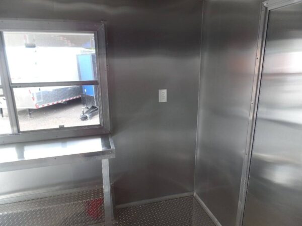 8.5' x 16' Black Catering Event Concession Food Trailer - Image 17