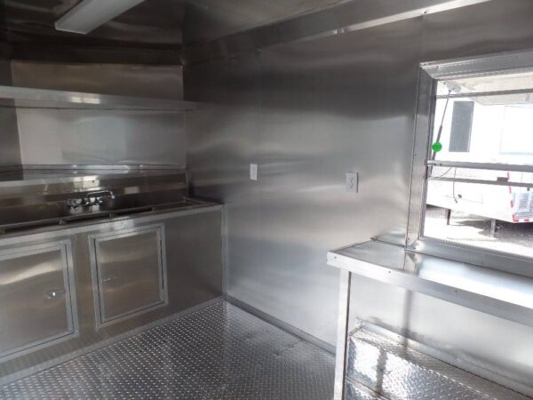 8.5' x 16' Black Catering Event Concession Food Trailer - Image 4