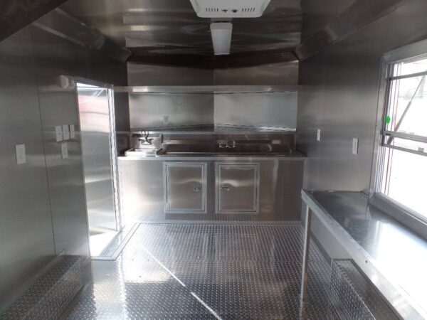8.5' x 16' Black Catering Event Concession Food Trailer - Image 10