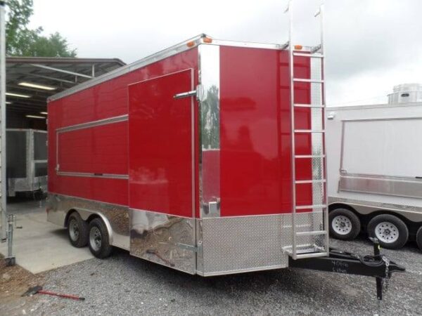 8.5' x 16' Concession Food Event Catering Trailer Red - Image 3