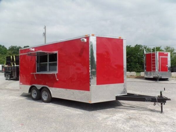 8.5' x 16' Concession Food Trailer Red Event Catering - Image 17