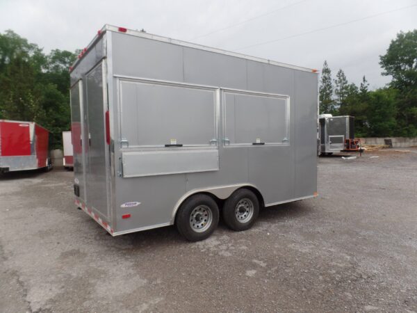 8.5' x 14' Concession Trailer Silver Food Event Catering - Image 4