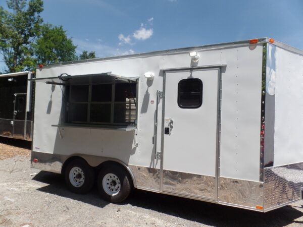 8.5' x 16' Concession Food Trailer White Event Catering - Image 22
