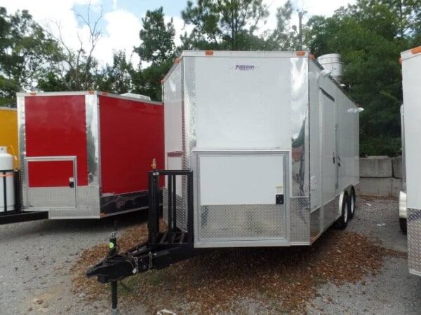 8.5' x 16' Concession BBQ Food Trailer White Event Catering - Image 8