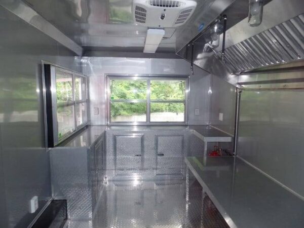 8.5' x 16' Concession BBQ Food Trailer White Event Catering - Image 19