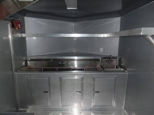 8.5' x 16' Concession BBQ Food Trailer White Event Catering - Image 6