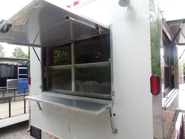 8.5' x 16' Concession BBQ Food Trailer White Event Catering - Image 9