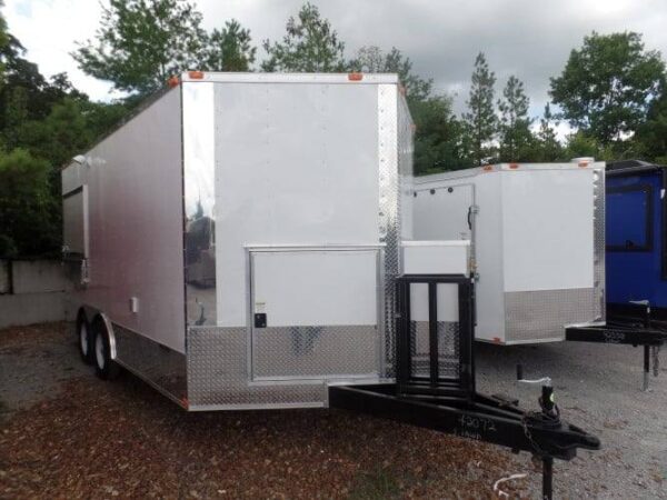 8.5' x 16' Concession BBQ Food Trailer White Event Catering - Image 16