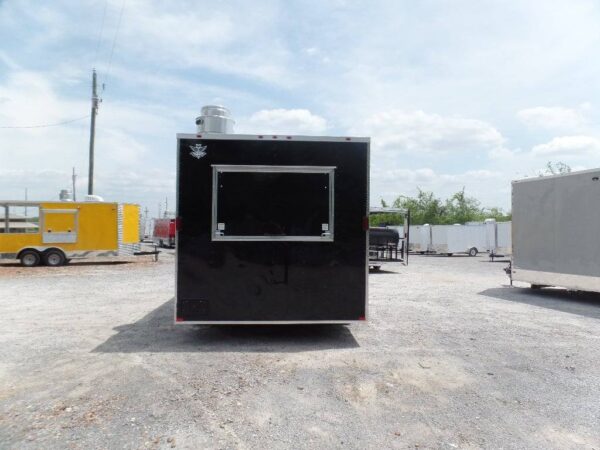 8.5' x 16' Black Flat Front Concession Food Trailer With Appliances - Image 20