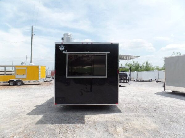 8.5' x 16' Black Flat Front Concession Food Trailer With Appliances - Image 16