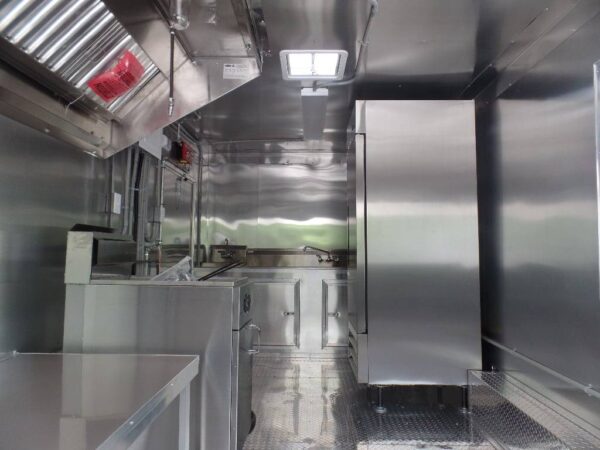 8.5' x 16' Black Flat Front Concession Food Trailer With Appliances - Image 5