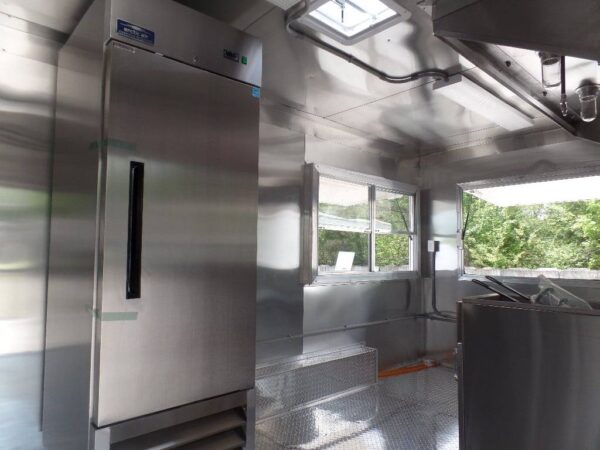 8.5' x 16' Black Flat Front Concession Food Trailer With Appliances - Image 2