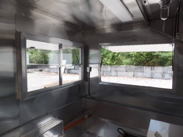8.5' x 16' Black Flat Front Concession Food Trailer With Appliances - Image 22