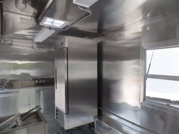 8.5' x 16' Black Flat Front Concession Food Trailer With Appliances - Image 18