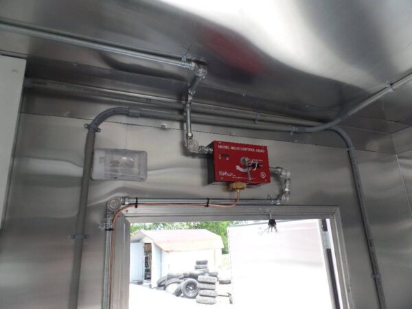 8.5' x 16' Black Flat Front Concession Food Trailer With Appliances - Image 7