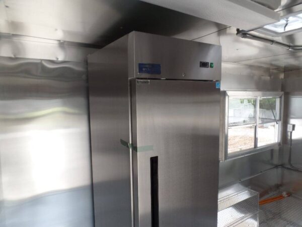 8.5' x 16' Black Flat Front Concession Food Trailer With Appliances - Image 9