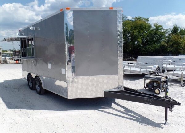 8.5' x 14' Concession Food Trailer Light Pewter Event Catering - Image 13