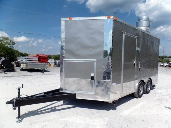 8.5' x 14' Concession Food Trailer Light Pewter Event Catering - Image 15