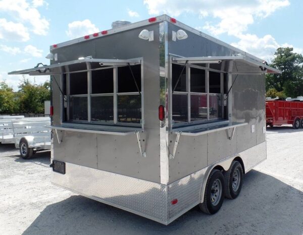 8.5' x 14' Concession Food Trailer Light Pewter Event Catering - Image 8