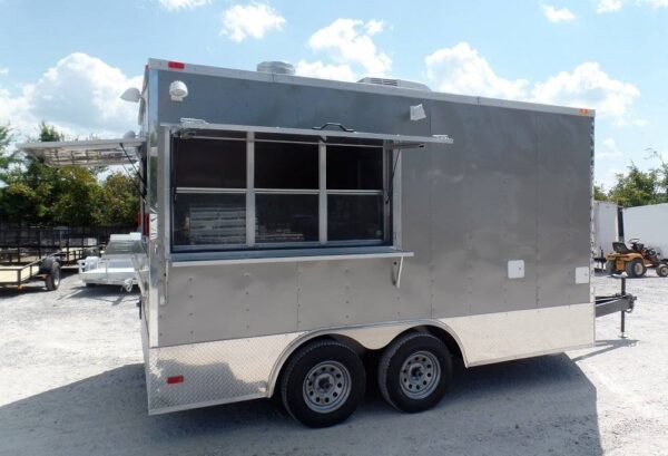 8.5' x 14' Concession Food Trailer Light Pewter Event Catering - Image 12