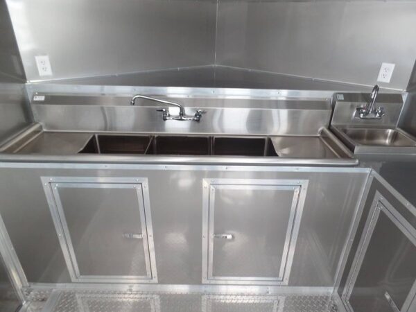 8.5' x 14' Concession Food Trailer Light Pewter Event Catering - Image 10