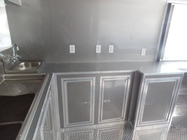 8.5' x 14' Concession Food Trailer Light Pewter Event Catering - Image 5