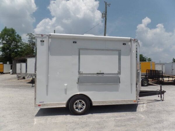 8.5' x 12' White Concession Food Trailer With Appliances - Image 4