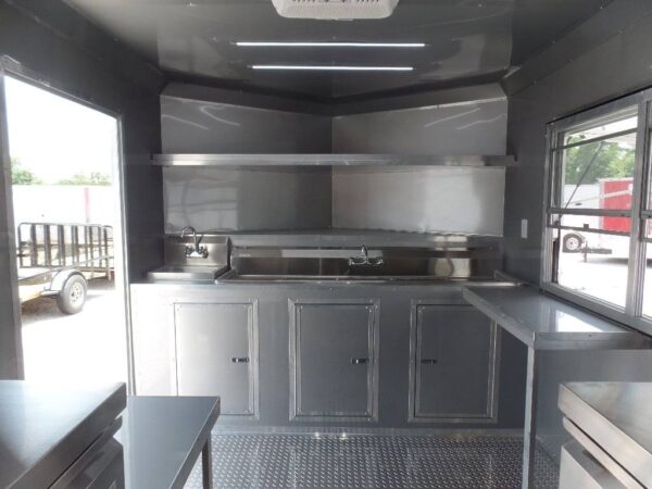 8.5' x 12' White Concession Food Trailer With Appliances - Image 15