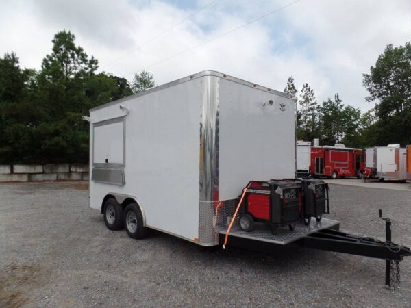8.5' x 14' White Extended Main Frame Concession Food Trailer - Image 20