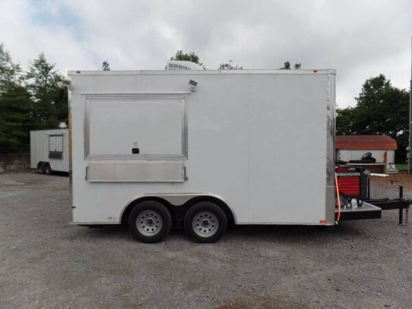 8.5' x 14' White Extended Main Frame Concession Food Trailer - Image 16
