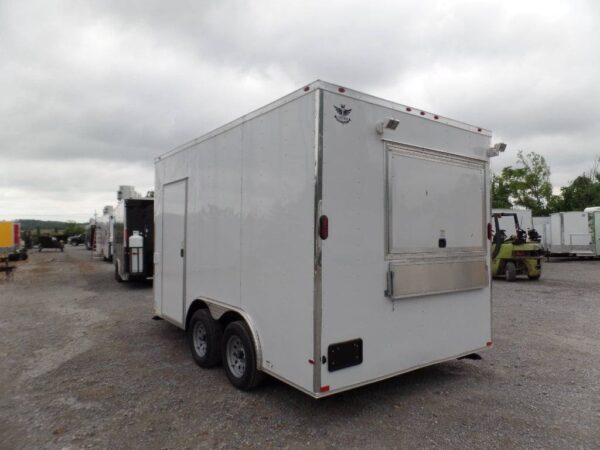 8.5' x 14' White Extended Main Frame Concession Food Trailer - Image 3