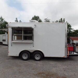 8.5' x 14' White Food Concession Trailer With Appliances