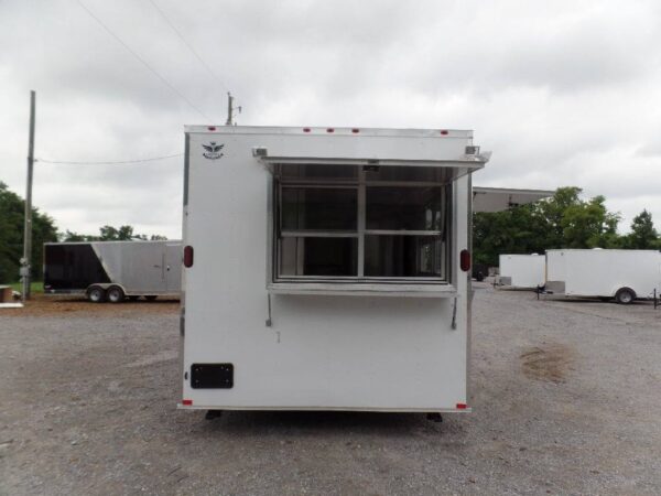 8.5' x 14' White Extended Main Frame Concession Food Trailer - Image 9
