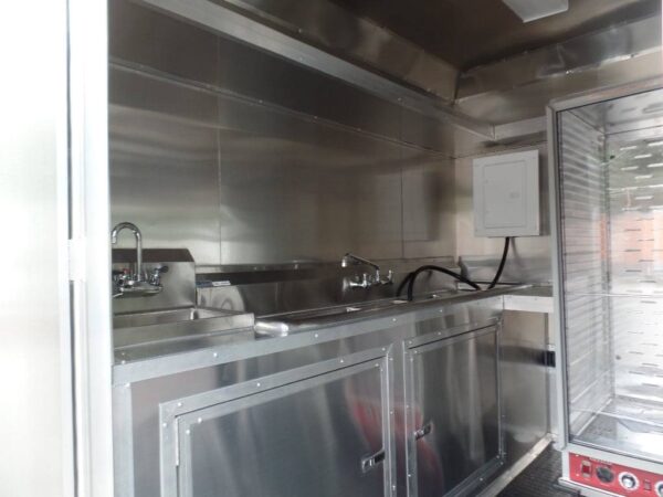 8.5' x 14' White Extended Main Frame Concession Food Trailer - Image 11