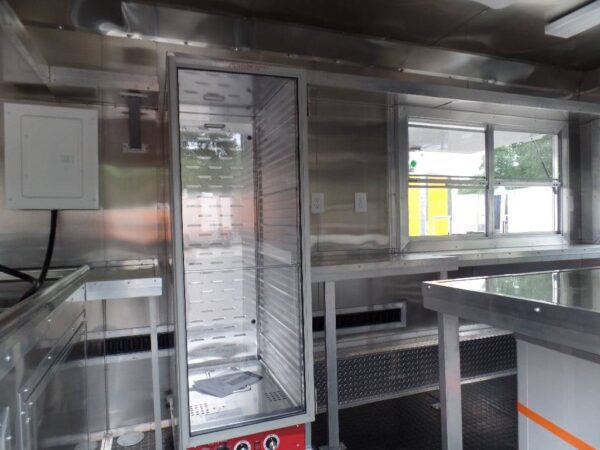 8.5' x 14' White Extended Main Frame Concession Food Trailer - Image 2