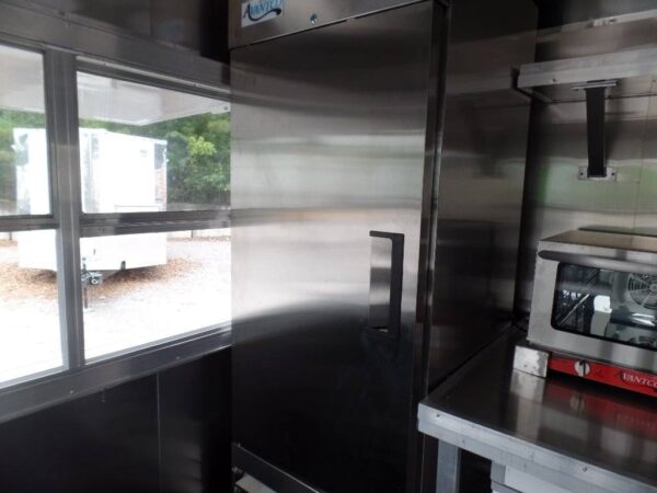 8.5' x 14' White Extended Main Frame Concession Food Trailer - Image 14