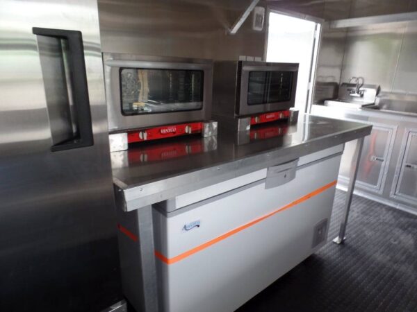 8.5' x 14' White Extended Main Frame Concession Food Trailer - Image 6