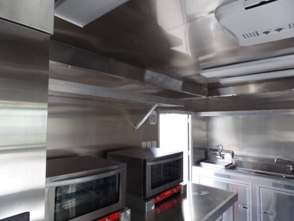 8.5' x 14' White Extended Main Frame Concession Food Trailer - Image 19