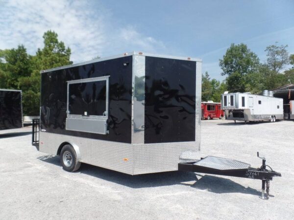 8.5' x 12' Black Concession Food Trailer - Image 8