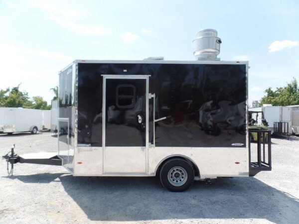 8.5' x 12' Black Concession Food Trailer - Image 15