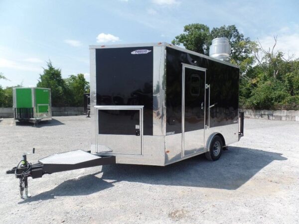 8.5' x 12' Black Concession Food Trailer - Image 24
