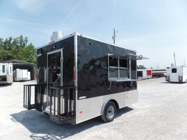 8.5' x 12' Black Concession Food Trailer - Image 12